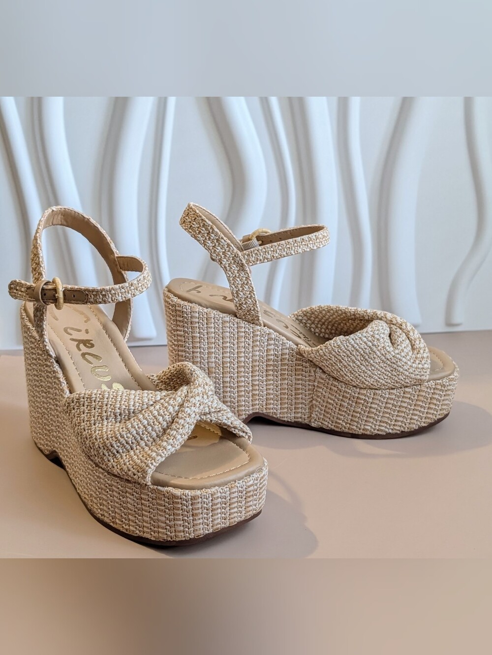 NIB Circus NY Joanne Natural Woven Platform Wedge Sandals Size 7 - Picture 8 of 15
